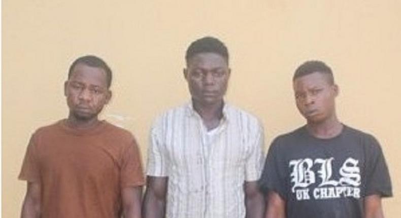 The three suspects, David Kwaguru, Friday Ayuba, Francis Amos