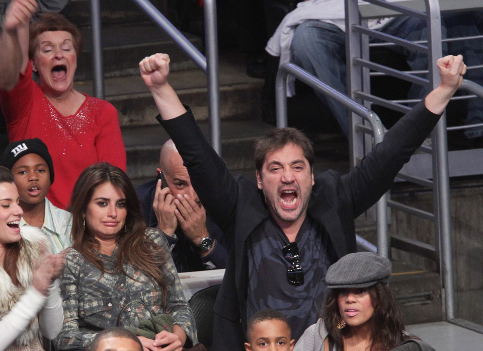 Penelope Cruz i Javier Bardem na meczu Lakersów