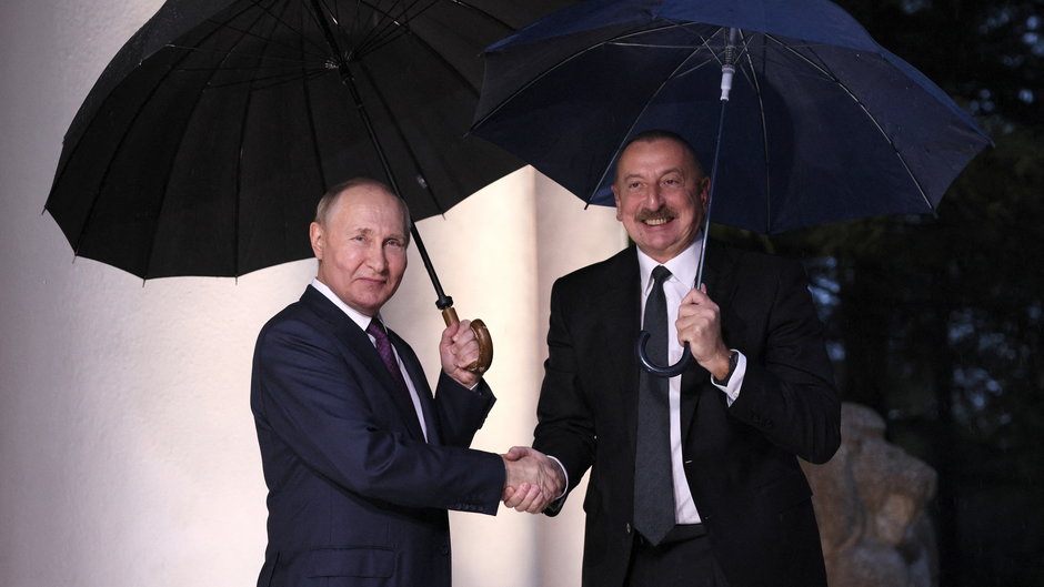 Prezydent Azerbejdżanu Ilham Alijew i prezydent Rosji Władimir Putin