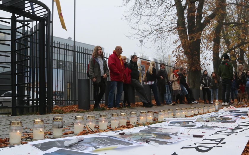 Protest przed Ambasadą Niemiec w Warszawie