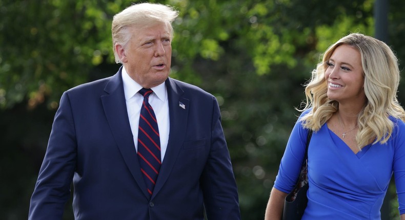 Former President Donald Trump and Kayleigh McEnany, former White House press secretary.
