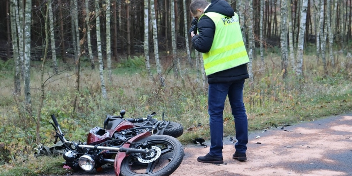 Tragiczny wypadek motocyklisty na trasie z Lubina do Rudnej