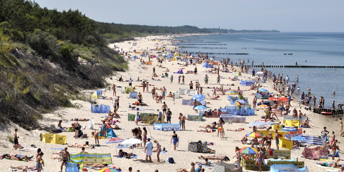 Mielno. Mors wywołał sensację na plaży.