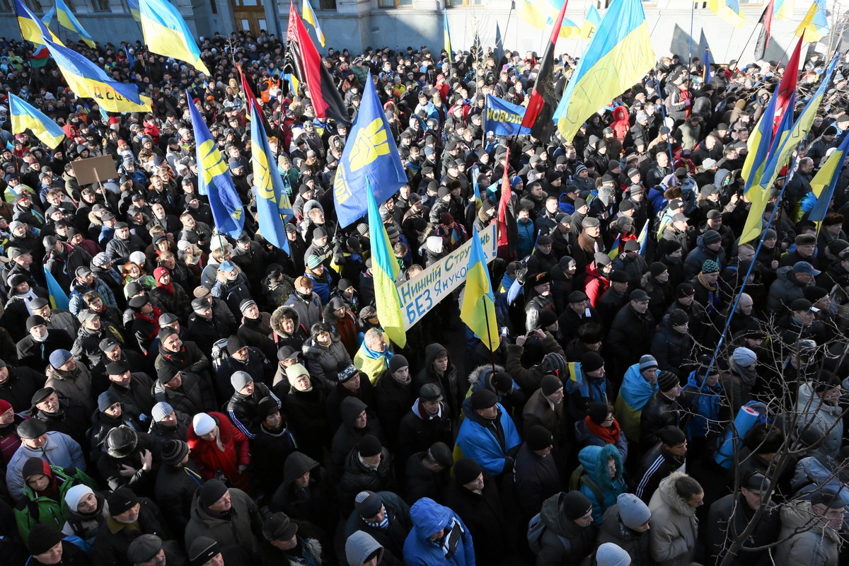 Protest przed ukraińskim parlamentem w Kijowie