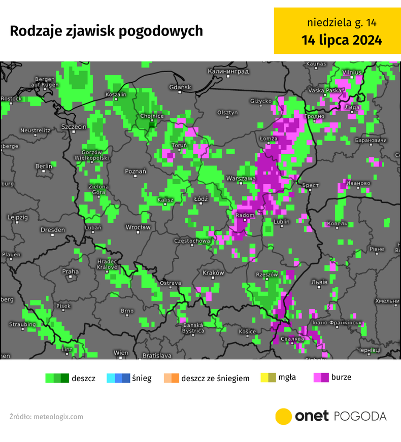 W drugiej połowie tygodnia nawałnice obejmą cały kraj