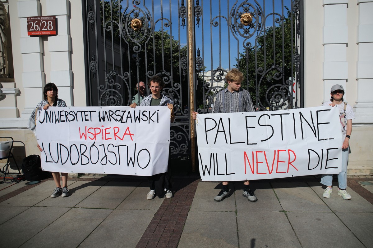 Propalestyński protest studentów i studentek Uniwersytetu Warszawskiego
