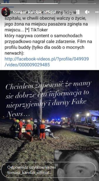 Fake news o śmierci Tomasza Karolaka