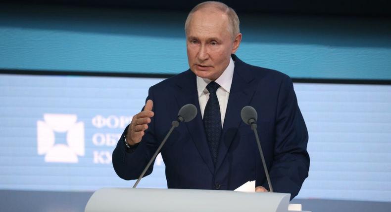 Russian President Vladimir Putin at an event in St Petersburg in September 2024Contributor via Getty Images