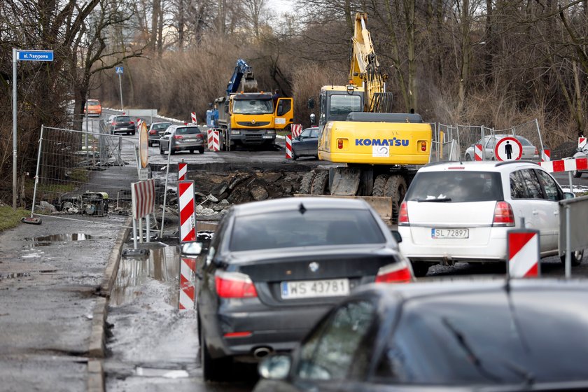 Rozbiórka mostu w Rudzie Śląskiej