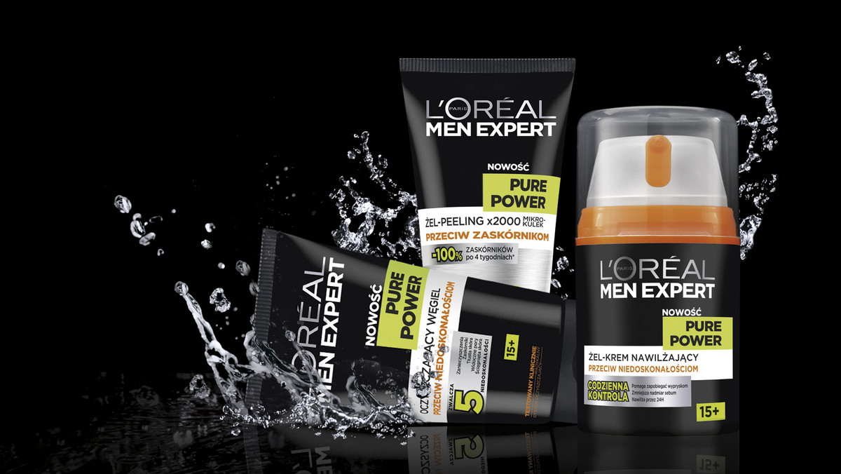 Czas na nową gamę Men Expert Pure Power marki L´Oréal Paris. Men Expert po raz pierwszy stworzył gamę przeciw niedoskonałościom skóry w 100% tylko dla mężczyzn: silne składniki, radykalna skuteczność, męskie opakowania.