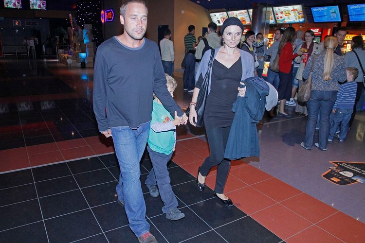 Halina Mlynkova i Łukasz Nowicki  z synem