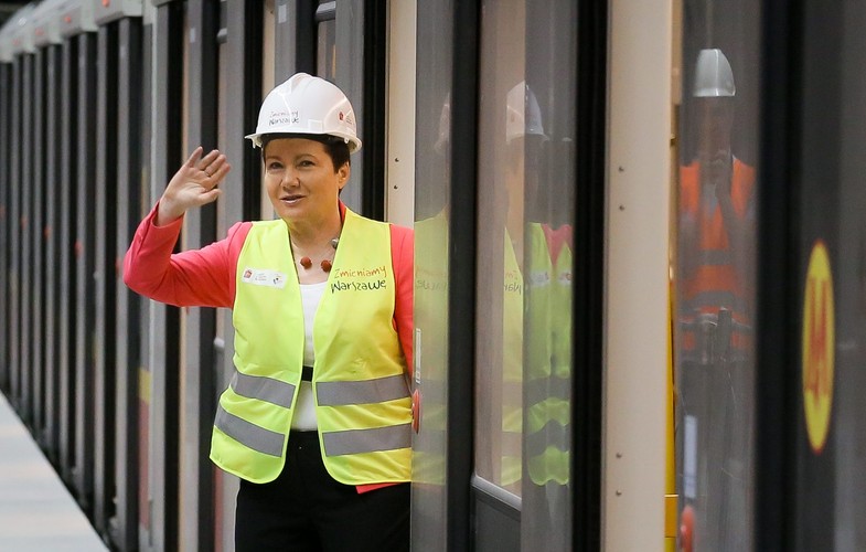 HANNA GRONKIEWICZ-WALTZ na budowie drugiej linii warszawskiego metra