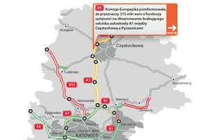 Unia sypnie pieniędzmi na autostradę A1. 315 mln euro na odcinek Częstochowa-Pyrzowice