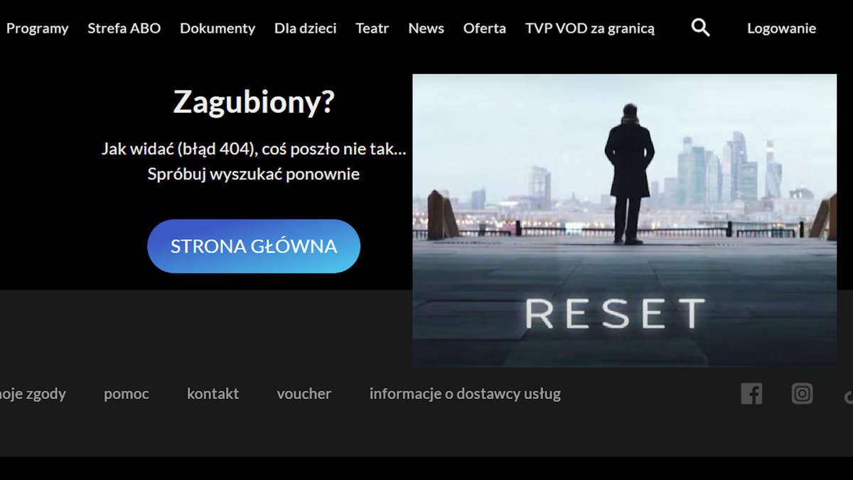 Serial "Reset" znika z TVP VOD. Brakuje też innych produkcji