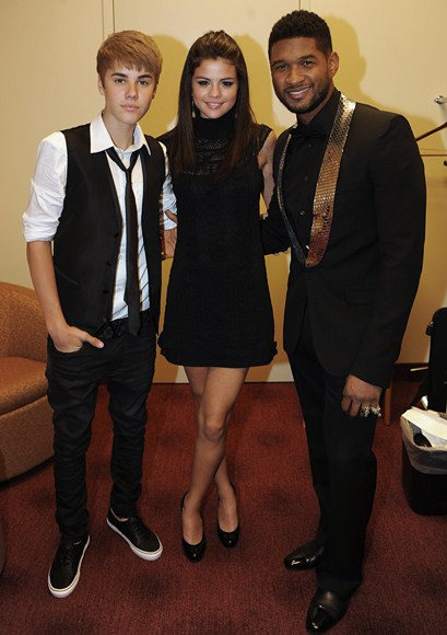 Justin Bieber, Selena Gomez, Usher (fot. Getty Images)