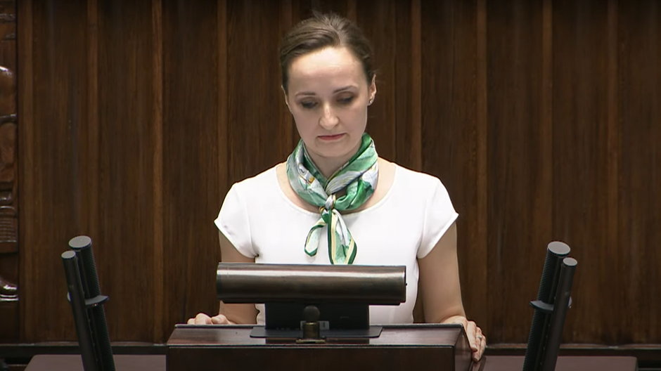 Karinie Bosak załamał się głos podczas przemówienia w Sejmie