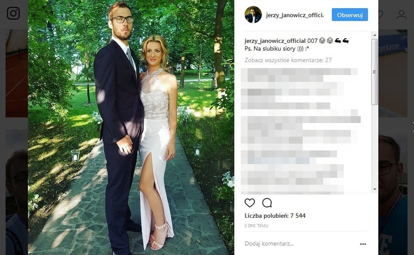 Jerzy Janowicz i Marta Domachowska na ślubie Agnieszki Radwańskiej