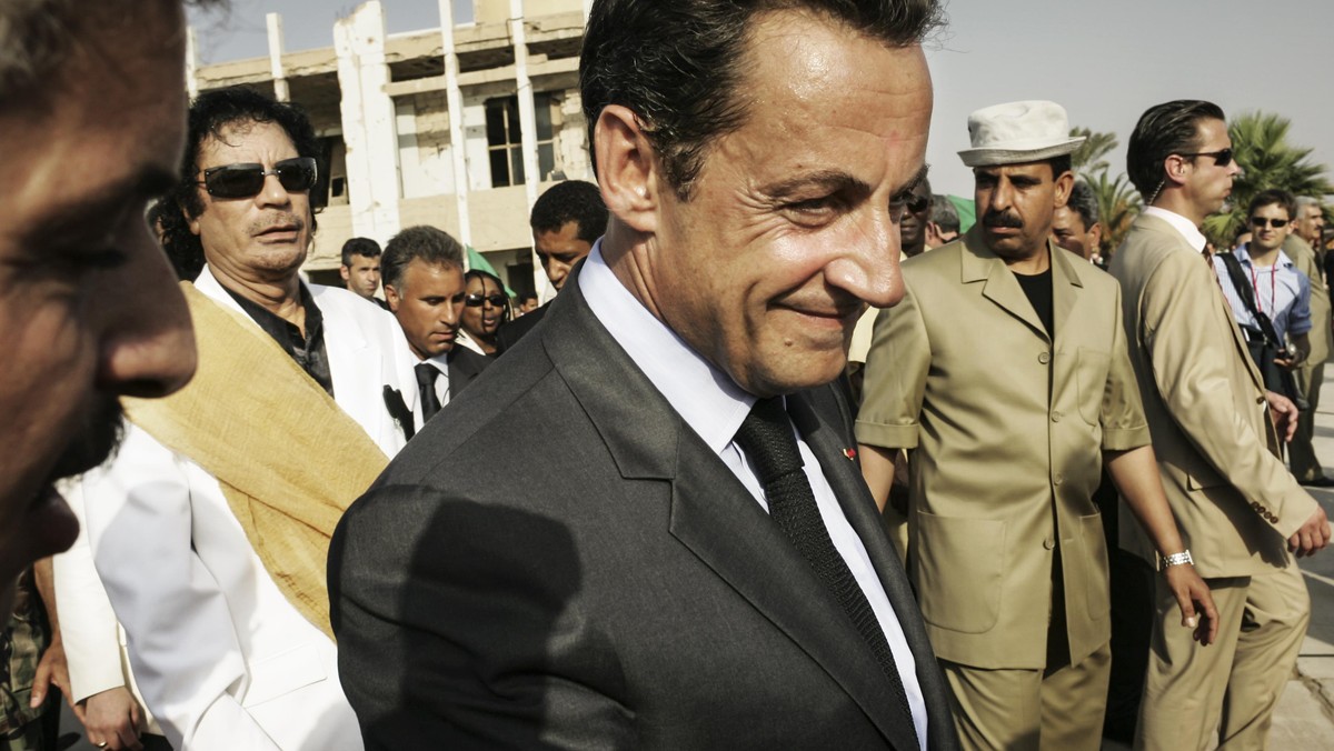 French President Nicolas Sarkozy meet Libyan Leader Muammar Gadhafi During an Official Visit in Trip