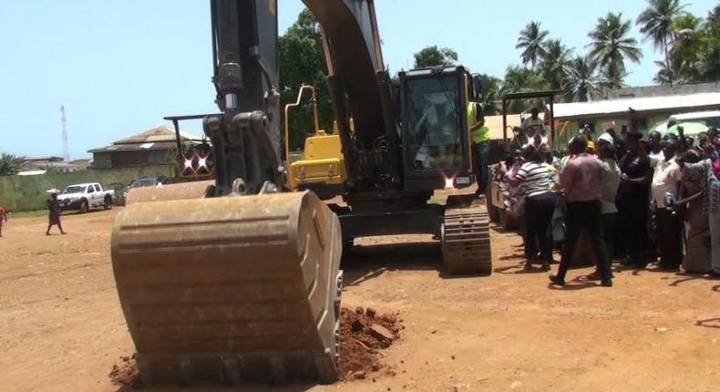 Roads minister cuts sod for Axim Town Roads asphalting