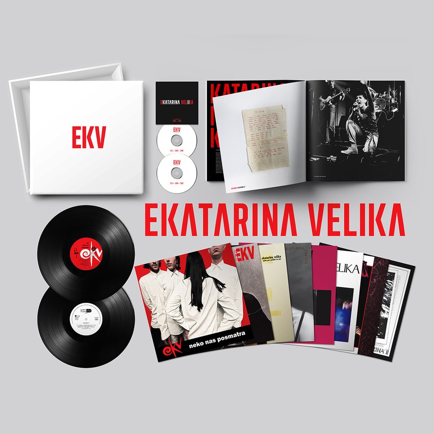 EKV boks set sadrži 8 LP vinila 2 kompakt diska sa 27 neobjavljenih remiksa deoa i pesama kao ekskluzivan buklet od skoro 70 stranica