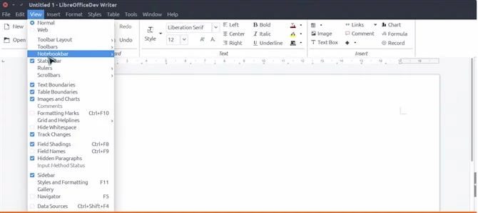 LibreOffice 5.3 z interfejsem opartym na wstążce