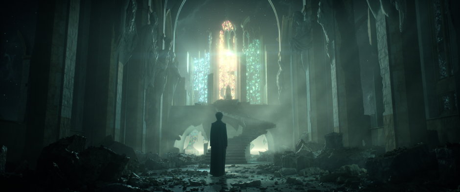 Kadr z serialu "Sandman": Morfeusz w swoim pałacu
