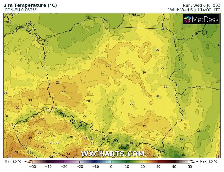 Temperatura wszędzie spadnie poniżej 25 st. C