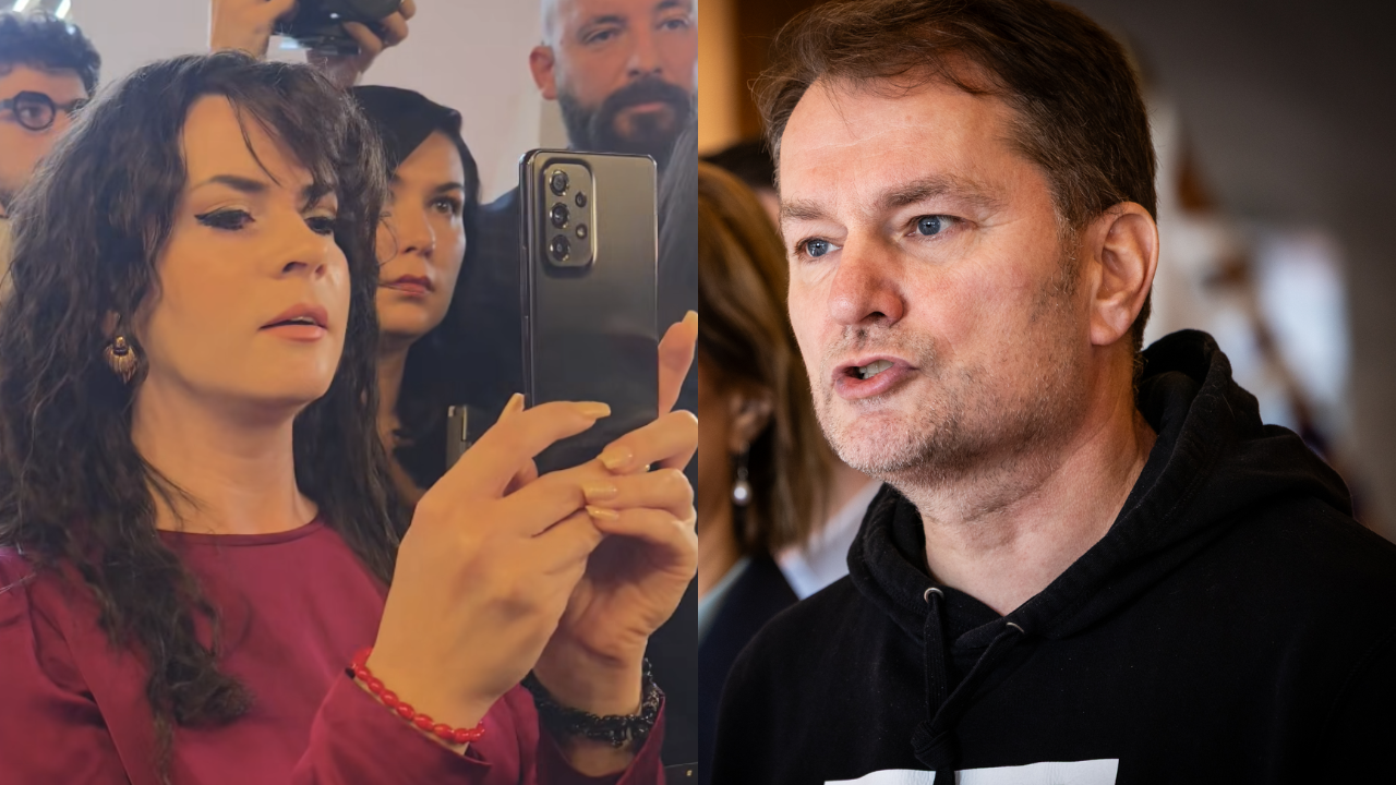 Redaktorka Anita Radi zo SITA, politik Igor Matovič