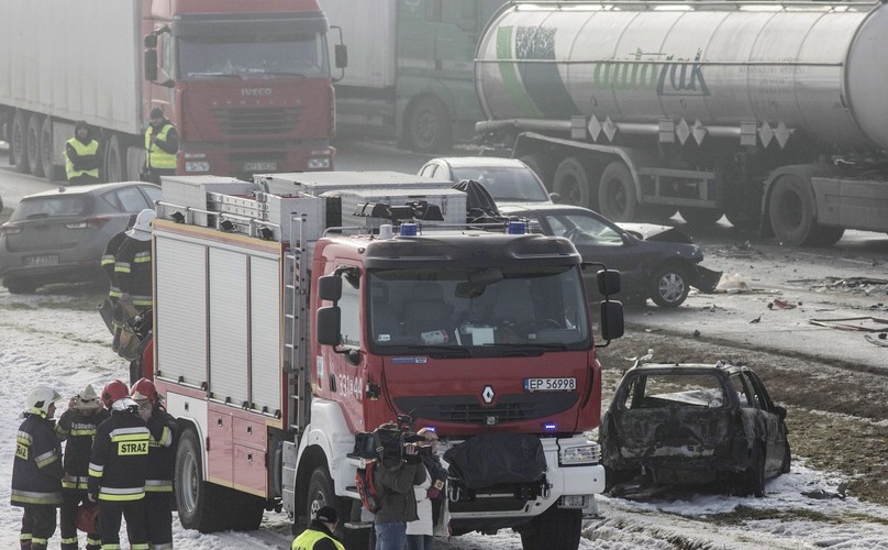 Karambol na autostradzie A1