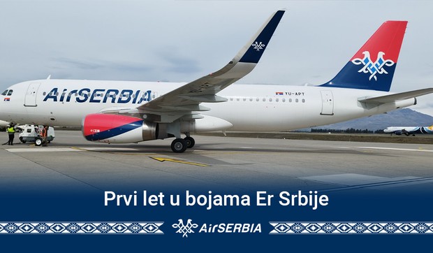 Novi erbas A320 Er Srbije YU APT obavio prvi let u bojama nacionalne avio-kompanije