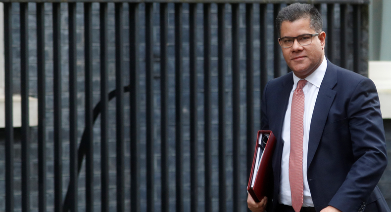 Britain's Secretary of State for Business, Energy and Industrial Strategy Alok Sharma is seen outside Downing Street in London, Britain, February 14, 2020. REUTERS/Peter Nicholls