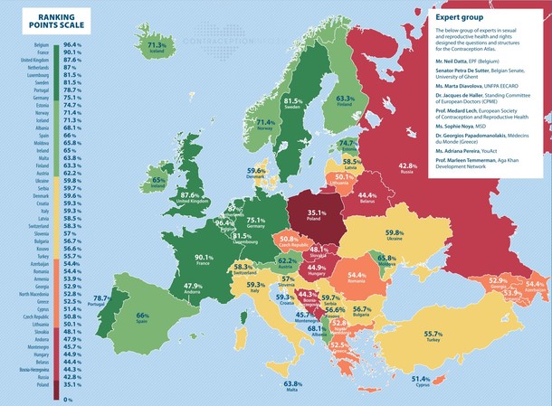 Atlas Antykoncepcyjny 2020. Wskaźniki dostępności antykoncepcji dla 46 krajów. 