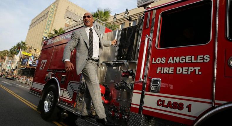 Dwayne Johnson enjoying a smooth and fire free ride to San Andreas' premiere