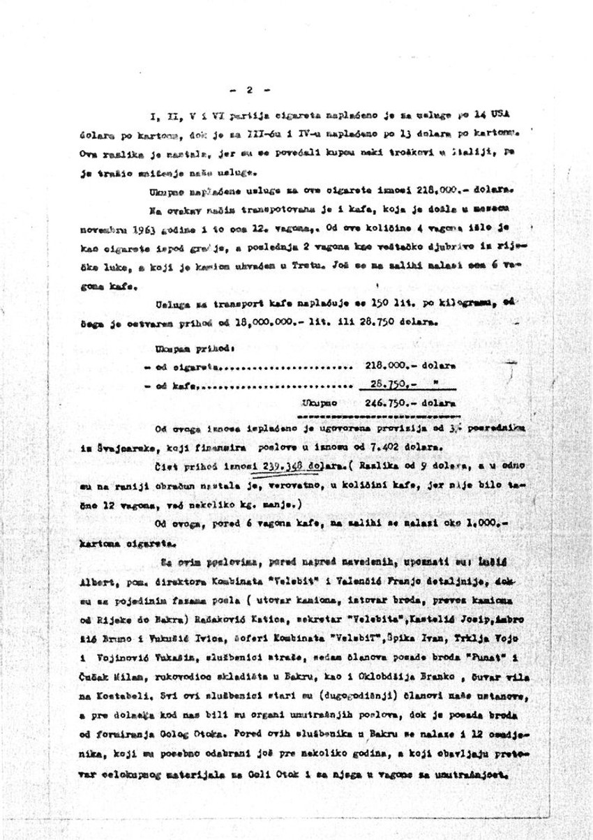 Dokument koji dokazuje švercovanje robe