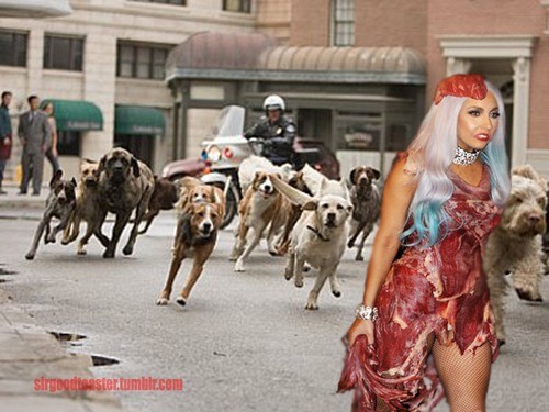 A kilka lat wcześniej twórcom memów natchnieniem stała się mięsna kreacja, w której pojawiła się na imprezie MTV