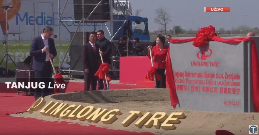 Postavljanje kamena-temeljca nove fabrike u Zrenjaninu