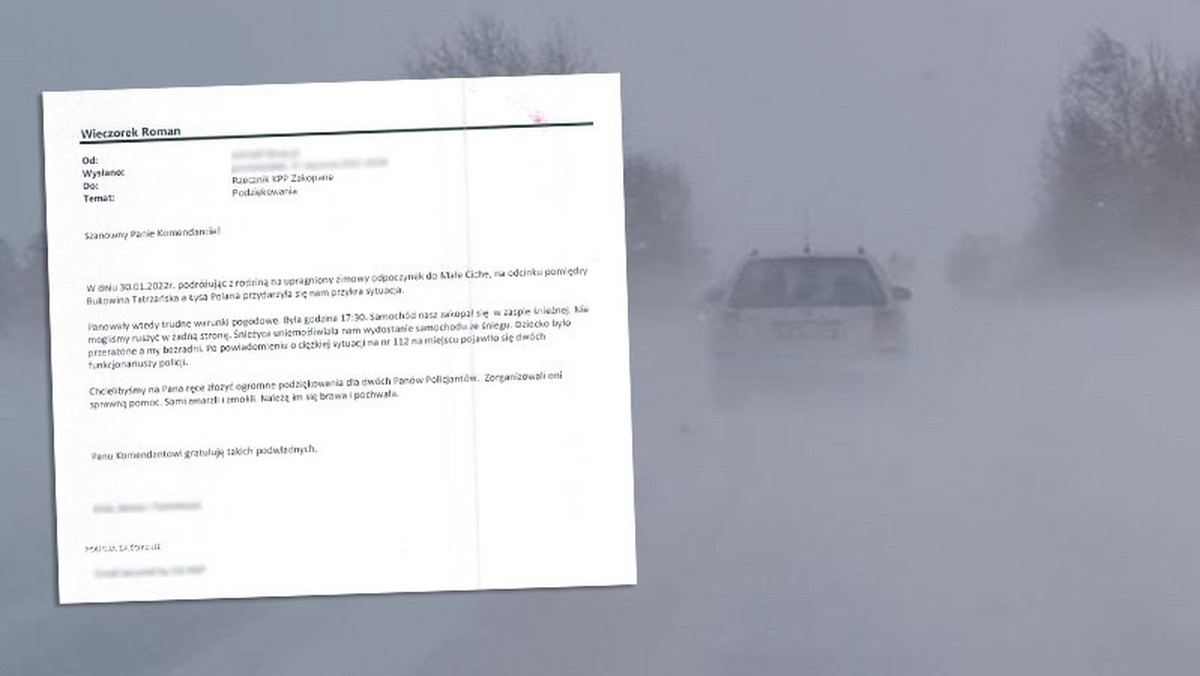 Tatry. Rodzina podczas śnieżycy utknęła na drodze do Morskiego Oka