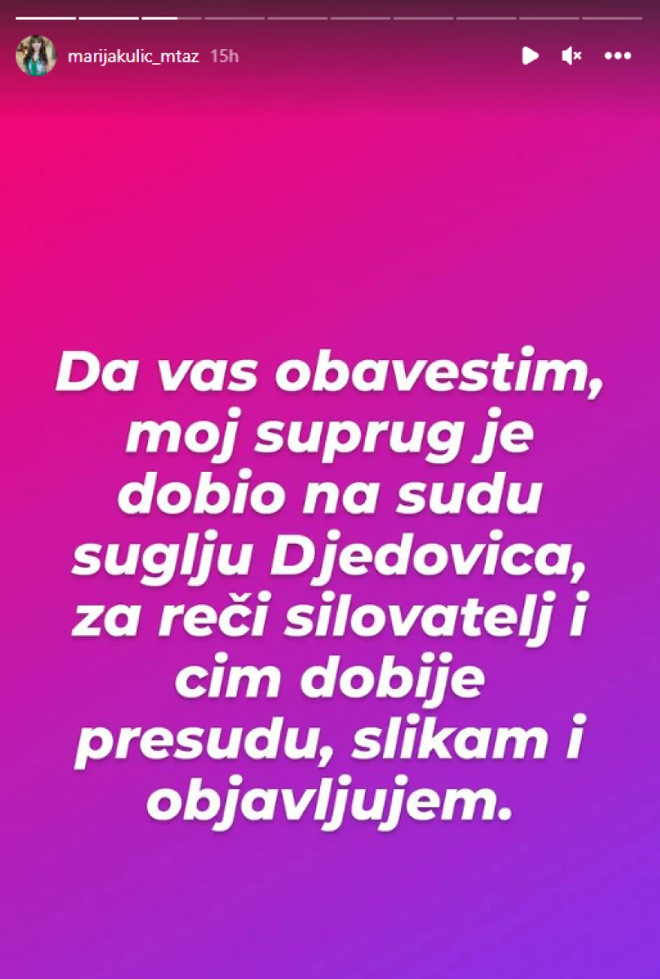 Marija Kulić objava