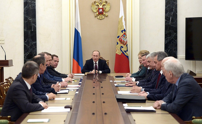 Władimir Putin na spotkaniu rosyjskiej rady bezpieczeństwa narodowego (22 stycznia 2016)