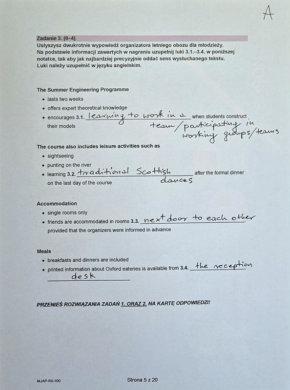 Matura 2024. Angielski na poziomie rozszerzonym. Formuła 2023. Arkusz CKE – wersja A. Zadanie 3