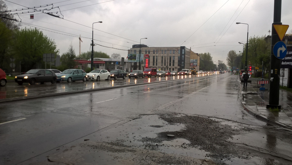 Kraków korki na wielickiej i powstańców śląskich. Poważne