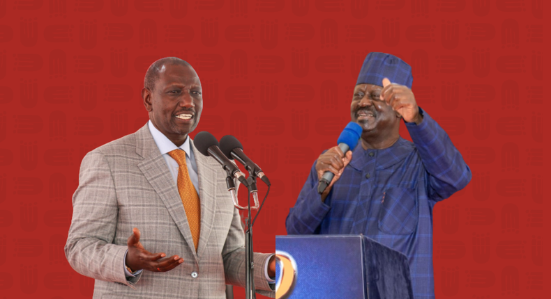 President William Ruto and Azimio One Kenya coalition party leader Raila Odinga