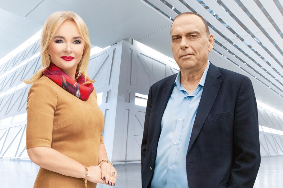 Beata Mońka, Business Partner BPS, RASP i  Avram Grant, izraelski trener piłkarski