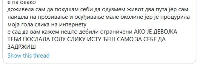 Danicina objava na tviteru