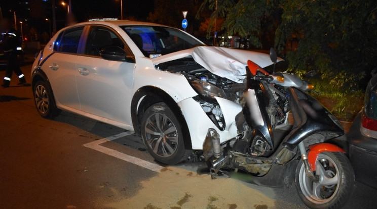 Robogósnak ütközött, majd elhajtott a baleset helyszínéről az ittas férfi / Foró: Police.hu