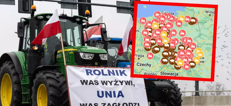 Paraliż dróg w całej Polsce. Gdzie będą protestować rolnicy? [MAPA]