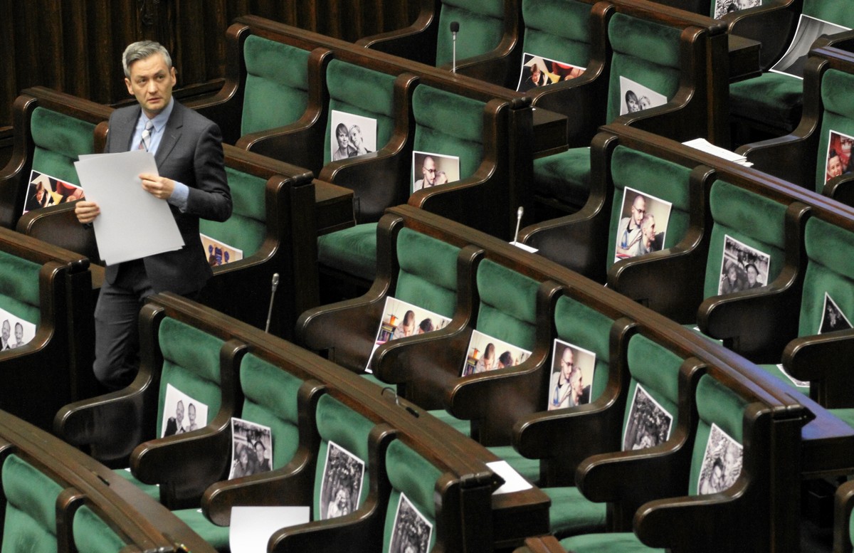 Robert Biedroń podczas debaty o związkach partnerskich