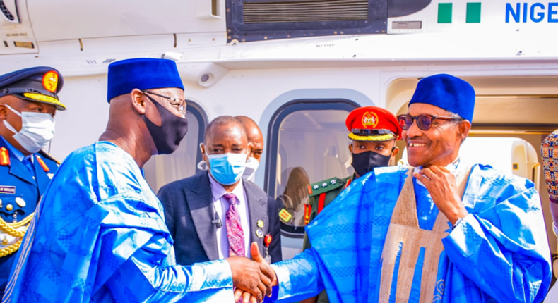 Buhari inaugurates cargo airport in Lafia. [Twitter: Presidency]