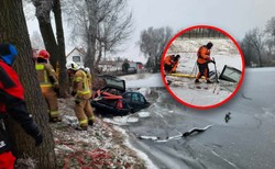 Wjechał Mercedesem do stawu. W zeznaniach lawirował lepiej niż na drodze