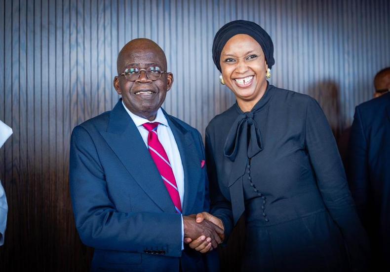 President Bola Tinubu and Hadiza Bala Usman. [Presidency]